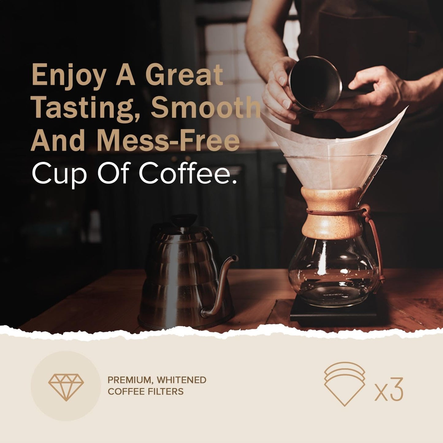 300 size V02 white coffee filter papers, compatible with Hario size 02 by EDESIA ESPRESS