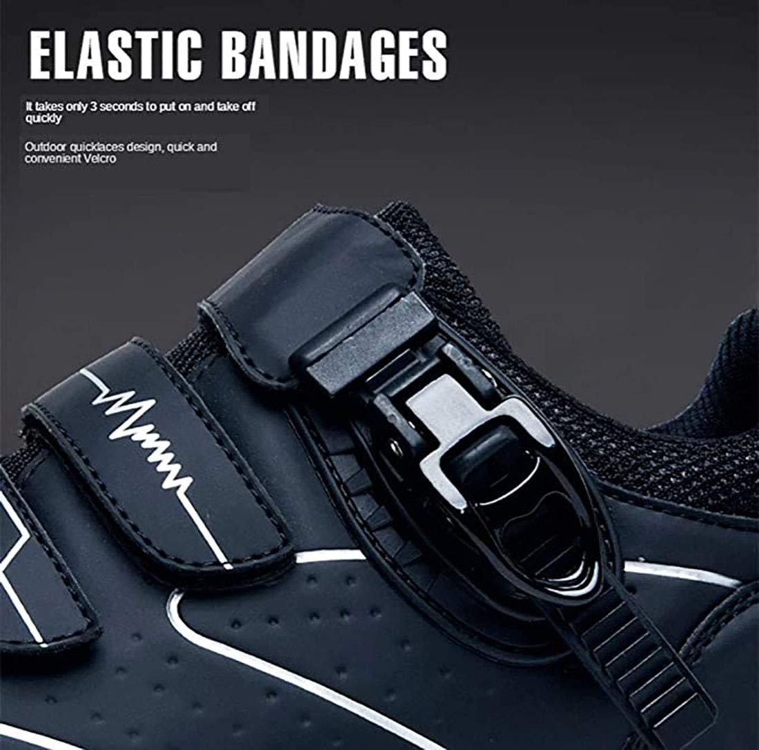 Cool-CZQ Cycling Shoes Non-slip and Breathable Carbon Fiber Road and Mountain Bike Shoes, Reflective Striped Sneakers (9,Red)