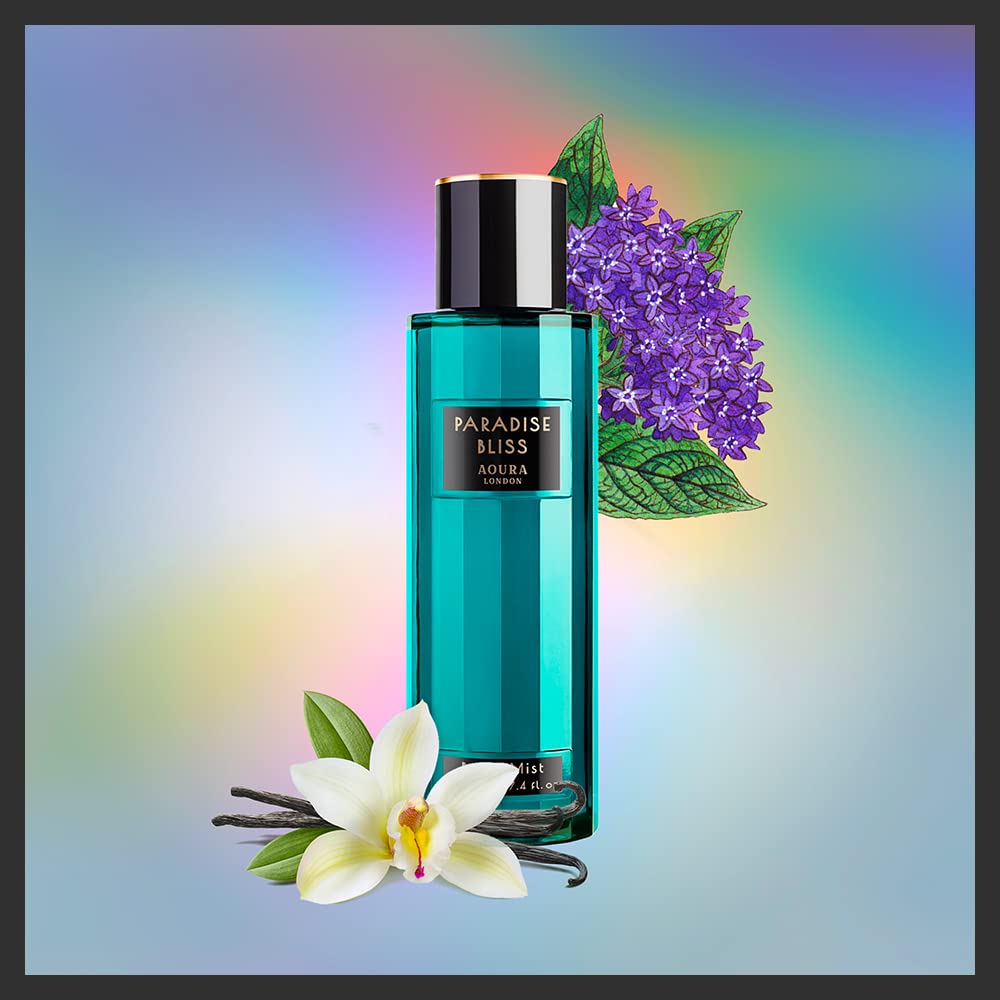 Aoura London Womens Pretty Woman, Paradise Bliss, Love Rush Body Mist Mixed Fragrance Spray 220ml Bundle (Pack of 3)