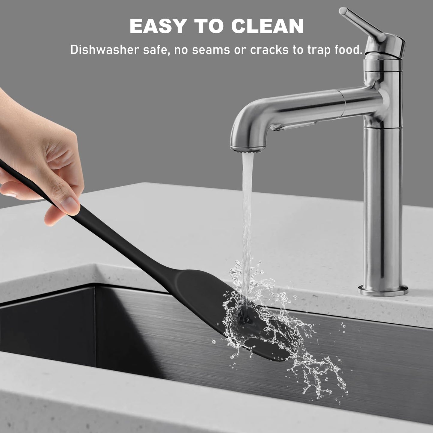 - NileHome Silicone Spatula Set | Cooking/Baking Utensil Set of 4 | Black -