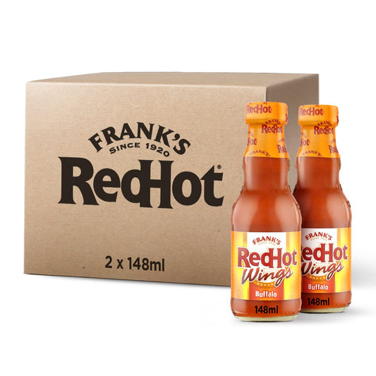 - Frank's RedHot Buffalo Wings Sauce 148 ML | Pack of 2 | Hot Chilli Sauce | Irresistible Taste | Vegan & Non-Vegan Cuisine -