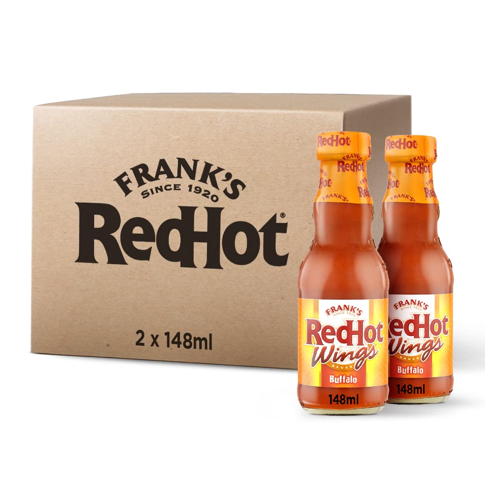 - Frank's RedHot Buffalo Wings Sauce 148 ML | Pack of 2 | Hot Chilli Sauce | Irresistible Taste | Vegan & Non-Vegan Cuisine -