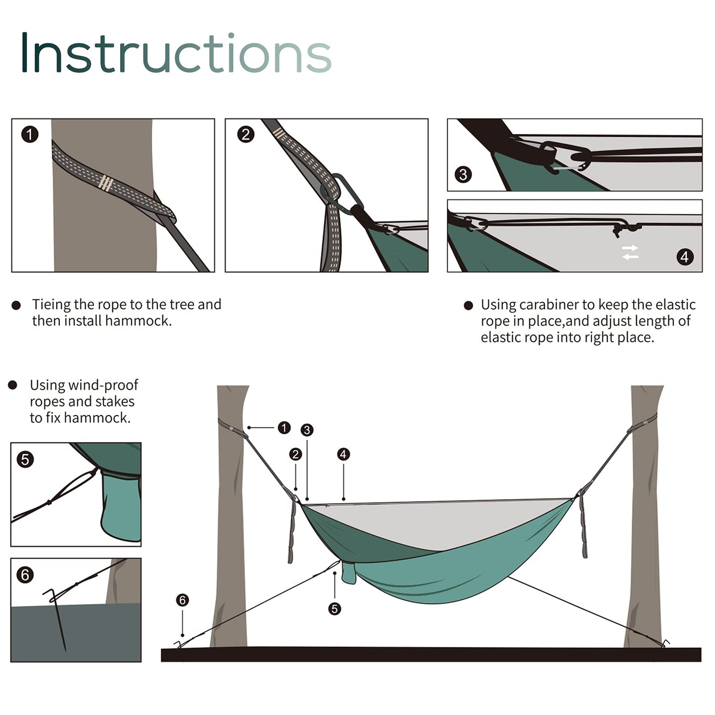 - Sendowtek Camping Hammock | Mosquito Net | Portable Hammock | Tree Straps -