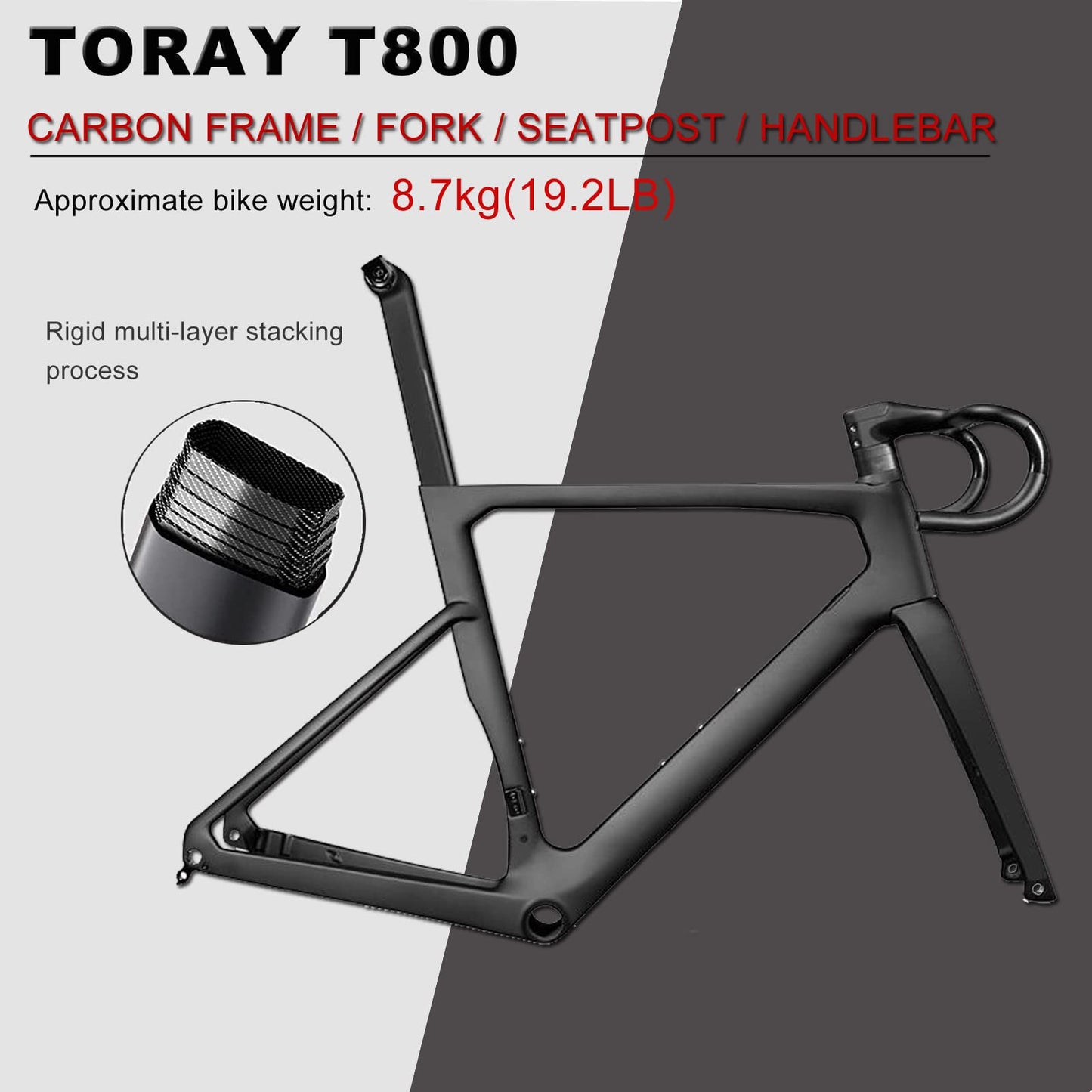 - KABON Carbon Gravel Road Bike | T800 Carbon Fiber Frame | 700C Road Bike | Shimano Sora 18 Speeds Drivetrain -