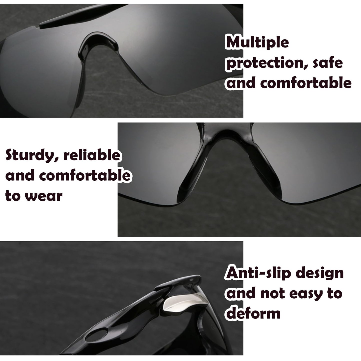 BDSHUNBF 2 Pcs Cycling Glasses, Sports Sunglasses, Cycling Sunglasses for Men Women, Sun Glasses UV400 Protection Ski Goggles Outdoor Bicycle Motorbike Driving Fishing Running Fishing Goggles