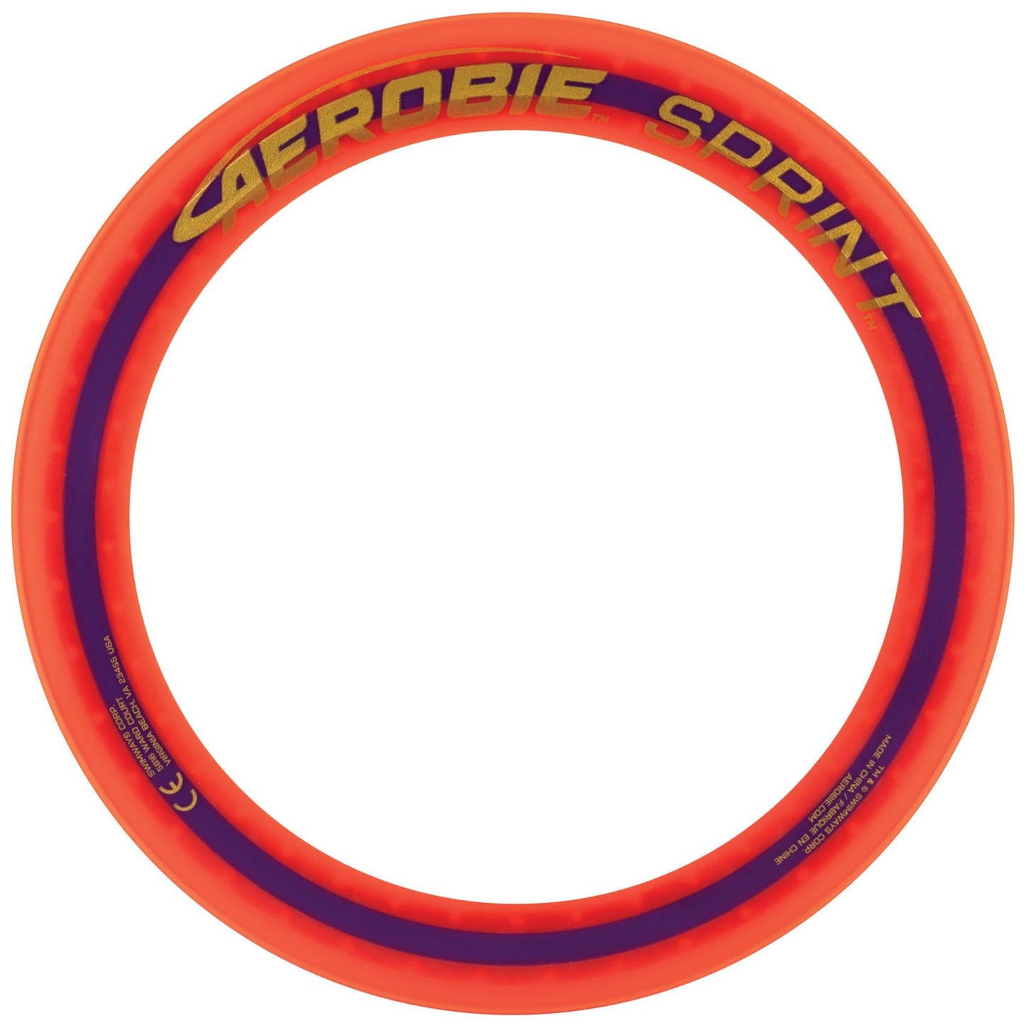 Aerobie Sprint Flying Ring, throw ring, 25.4 cm Diameter, Orange