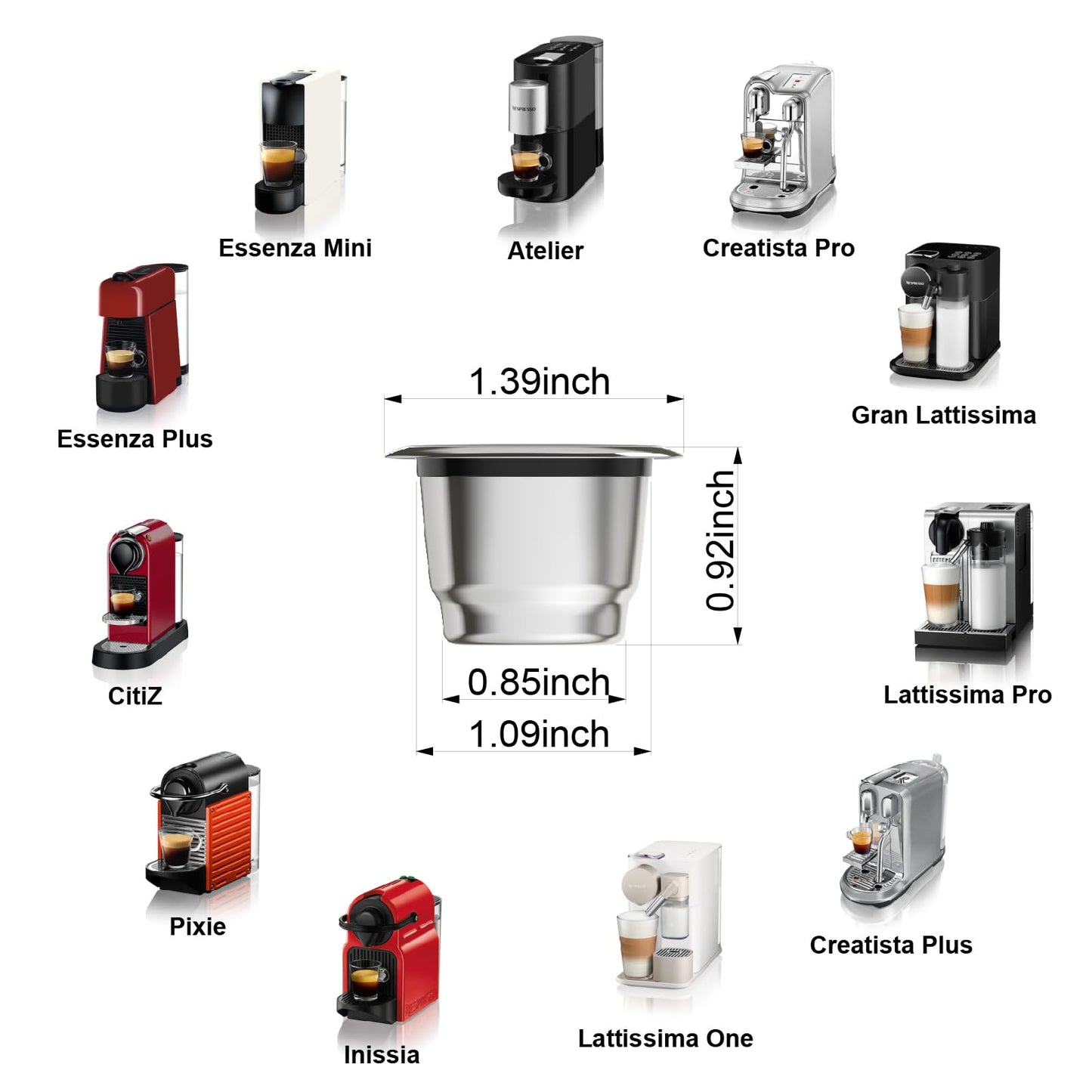 - Triplot 10pcs Reusable Capsules for Nespresso OriginalLine | Refillable Coffee Pods for Nespresso OriginalLine Machine (10pods+300Lids) -