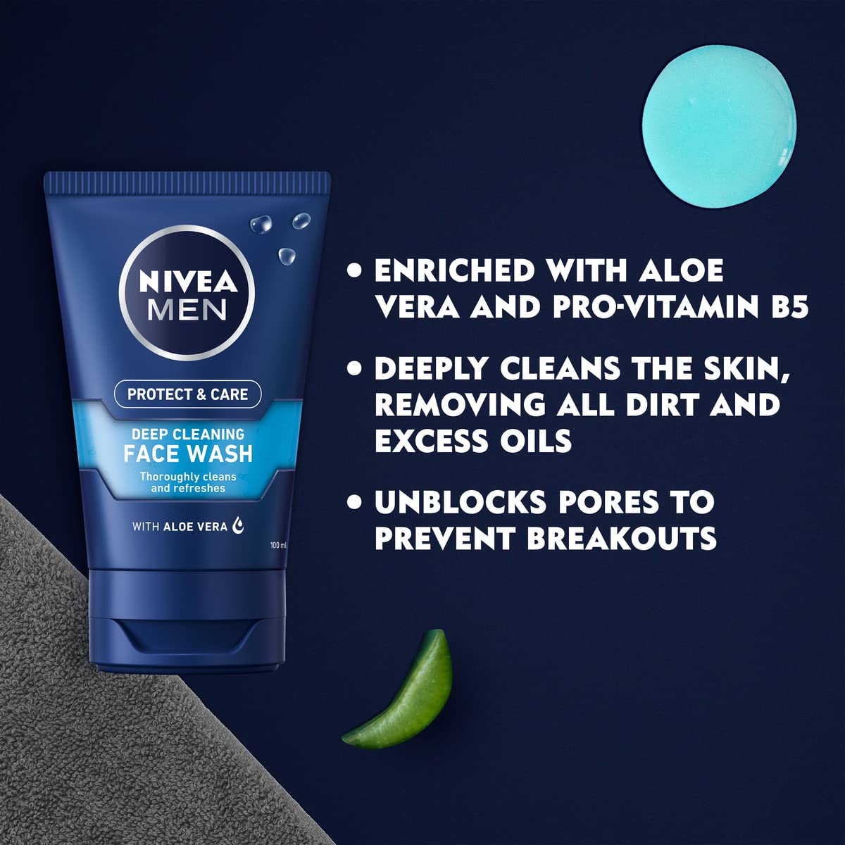 - NIVEA MEN Deep Cleaning Face Wash | Protect & Care | (100 Ml) -