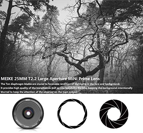 - Meike 25mm T2.2 Manual Focus Prime Mini Cinema Lens -