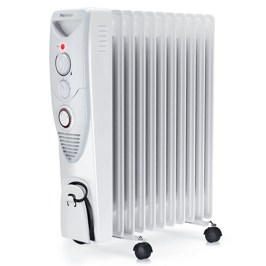 - Pro Breeze® 2500W Oil Filled Radiator | 11 Fin | Portable Electric Heater -