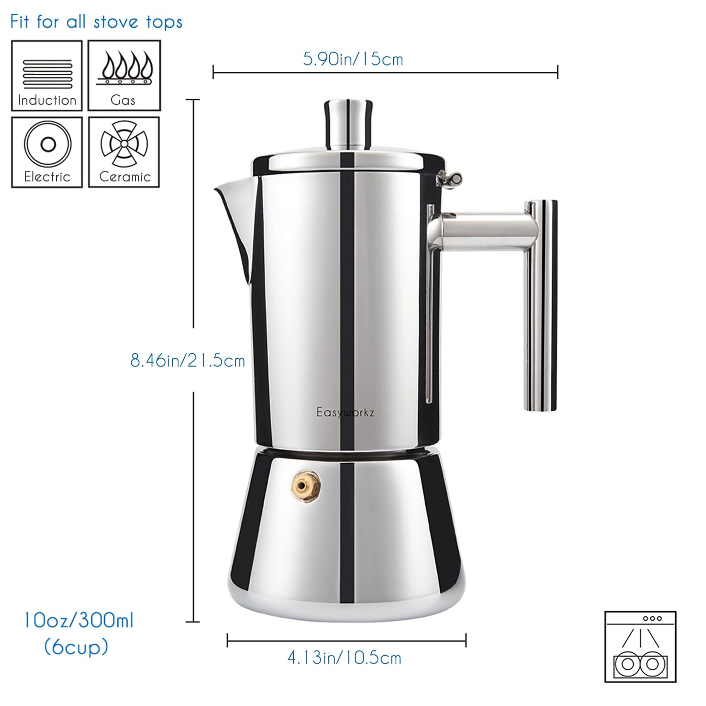 - Easyworkz Diego Stovetop Espresso Maker -