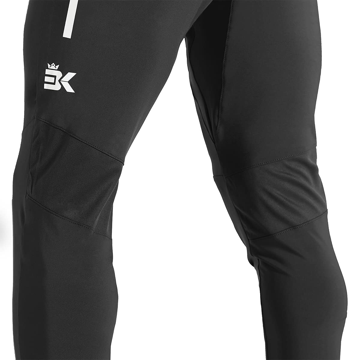 BROKIG Mens Lightweight Gym Jogger Tracksuit Bottoms, Athletic Fit Workout Pants with Zip Pocket Stretch Running Trousers for Men (Black,S)