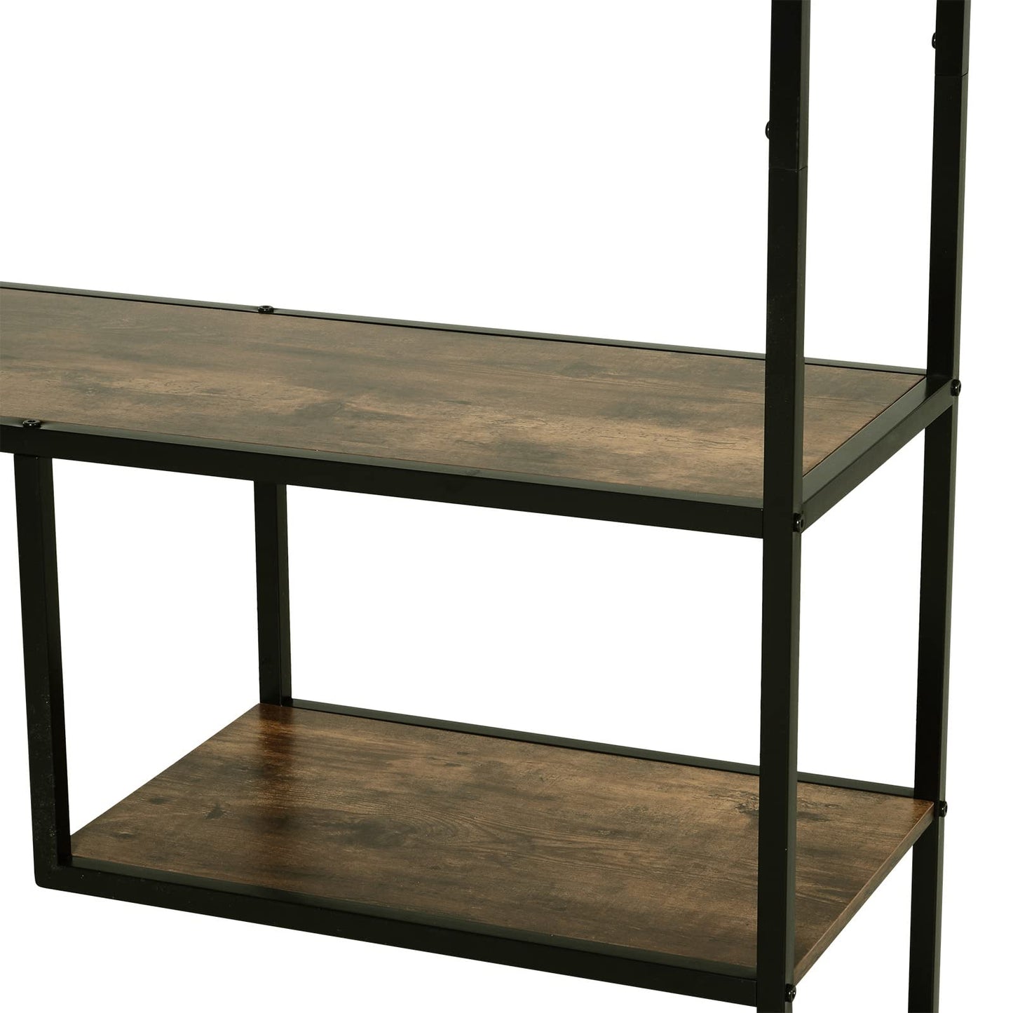 - HOMCOM 6 Tier Bookcase | Industrial Tall Shelf Unit | Steel Frame -