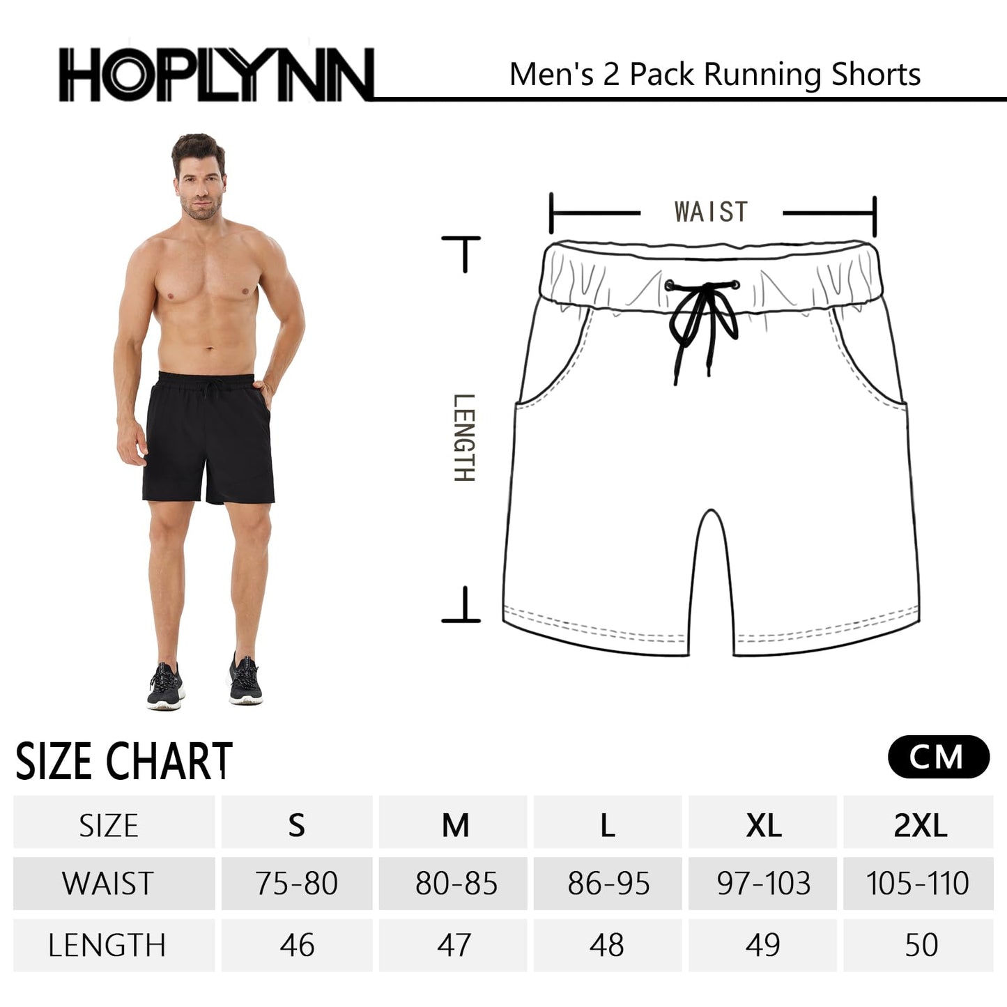 - HOPLYNN Men's 2 Pack Running Shorts | Lightweight Breathable Sports Gym Training Shorts -