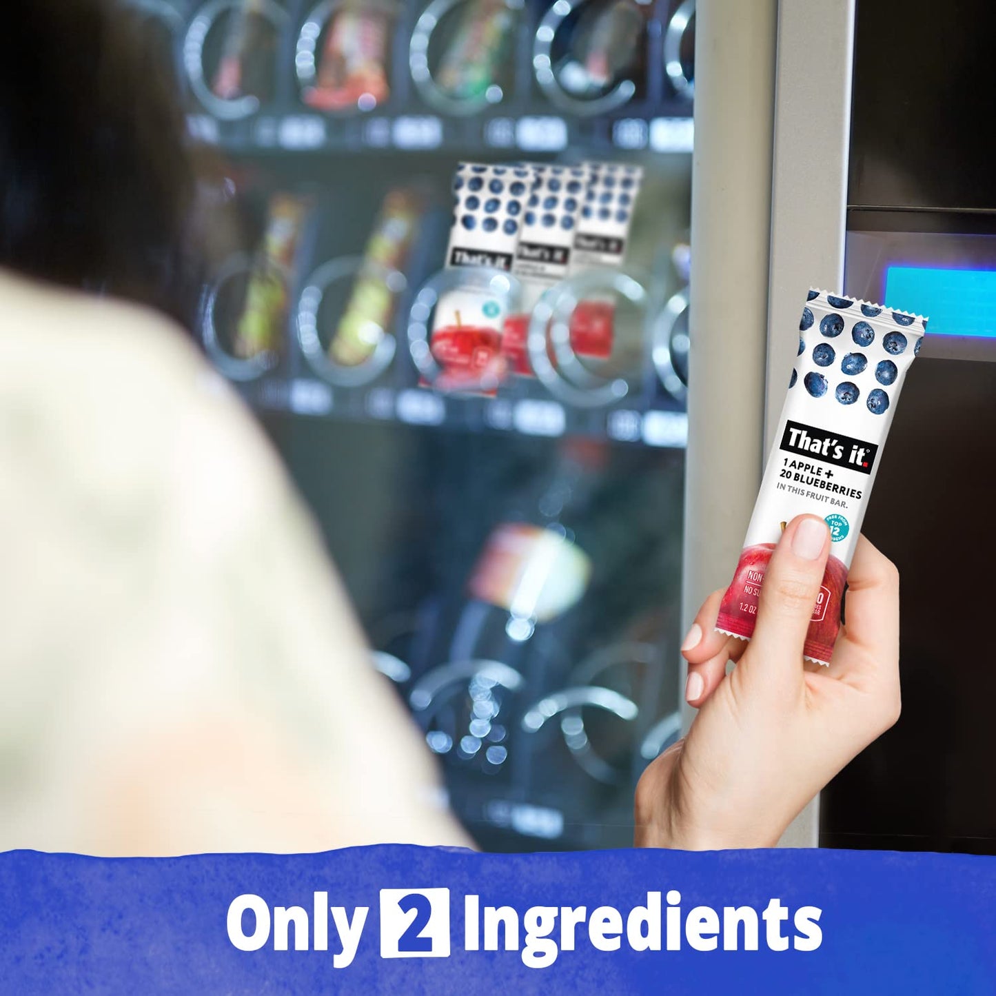 - That's it | Apple + Blueberry 100% Natural Real Fruit Bar | Best High Fiber | Vegan | Gluten Free Healthy Snack -