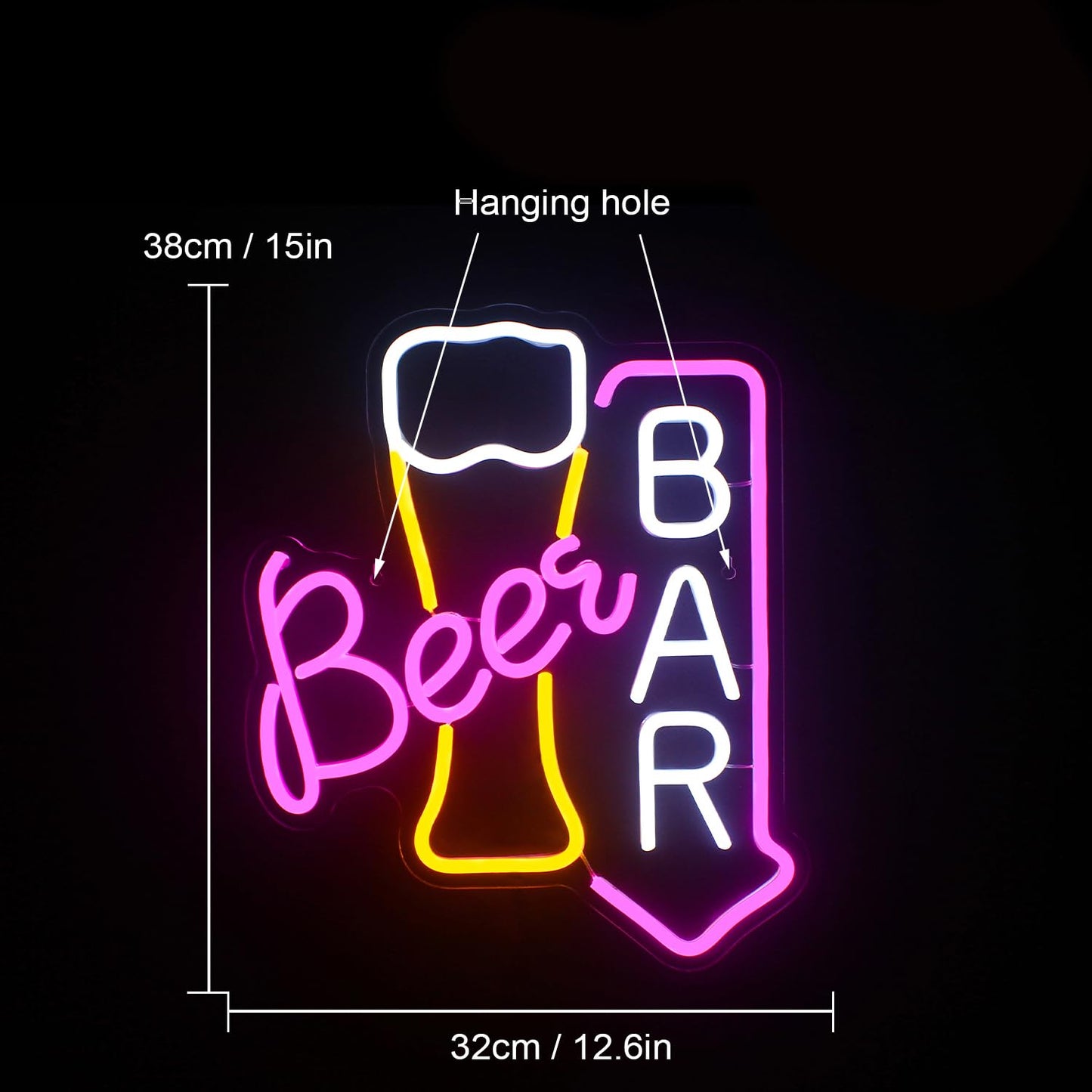 - wanxing Beer Neon Signs for Wall Decor, Beer Bar Neon Lights, Beer Neon Light Sign