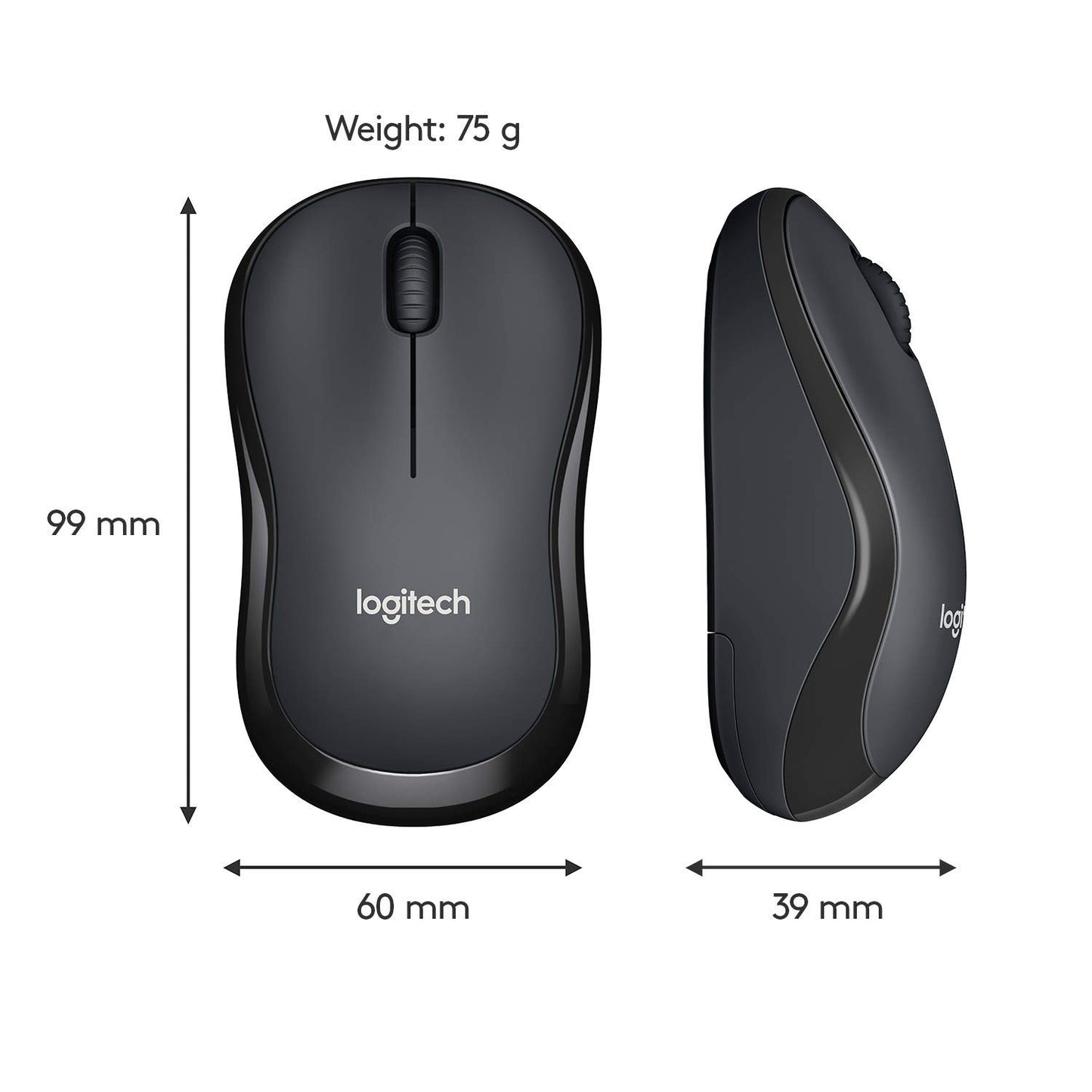- Logitech M220 SILENT Wireless Mouse | 2.4 GHz with USB Receiver | 1000 DPI Optical Tracking -