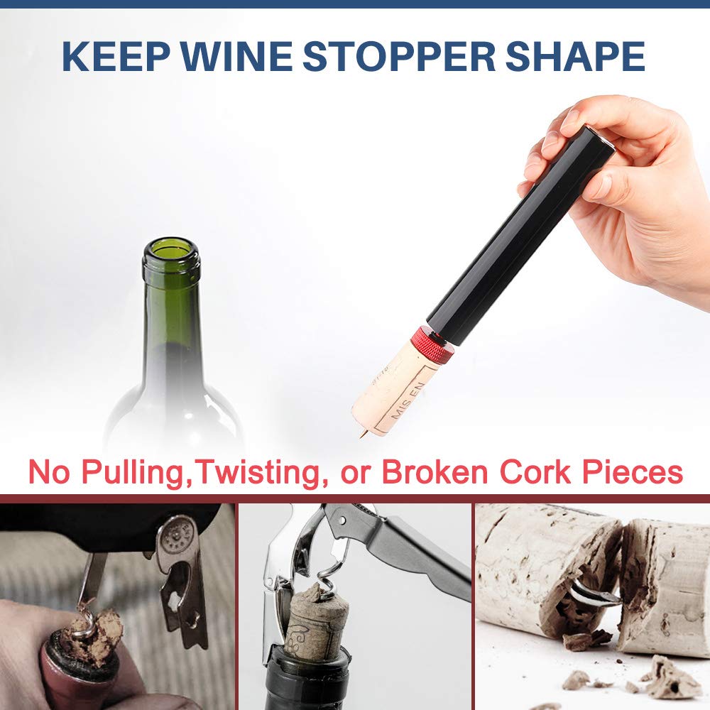Air Pressure Pump Bottle Opener, Quntis Wine Opener Wine Pump Easy Cork Remover Corkscrew, Great Gift for Wine Lovers - 7S Quick Bottle Opening, Detachable