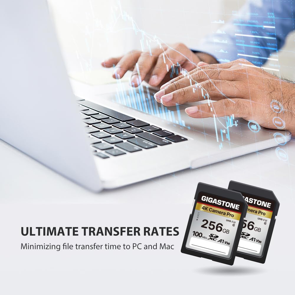 - Gigastone 256GB SDXC 4K Camera Pro Series Memory Card | Up to 100MB/s Transfer Speed -