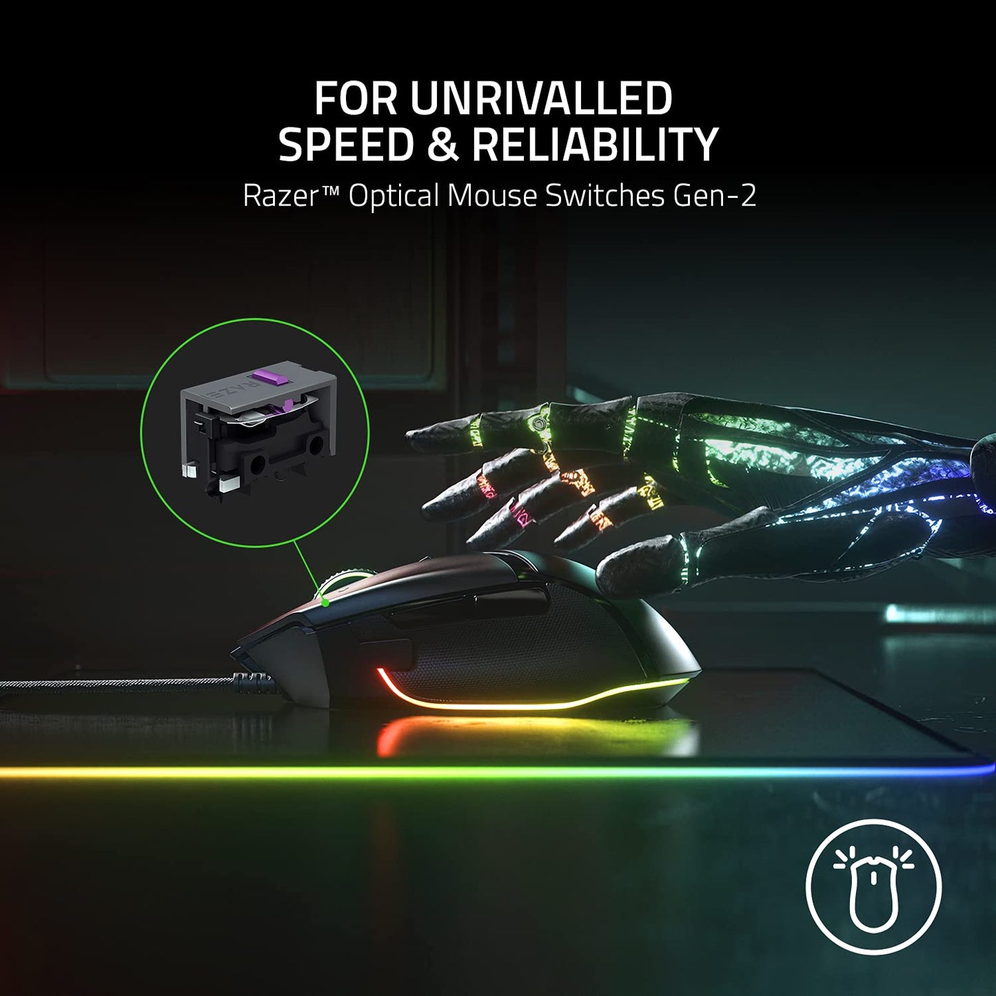 - Razer Basilisk V3 | Wired Customisable Gaming Mouse | Black -