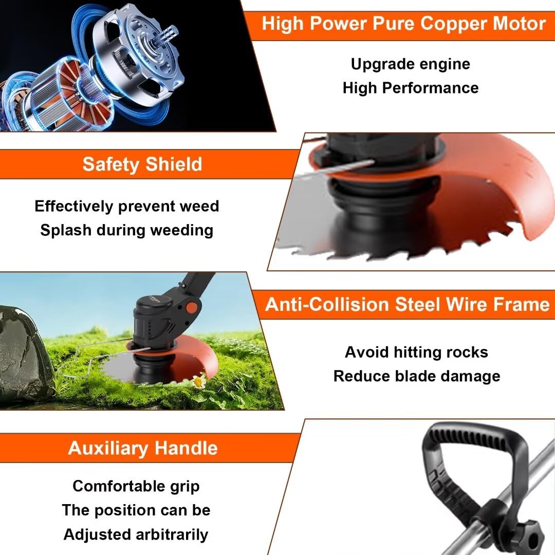 - Strimmer | Garden Strimmer | 2PCS 24V 2.0Ah battery -