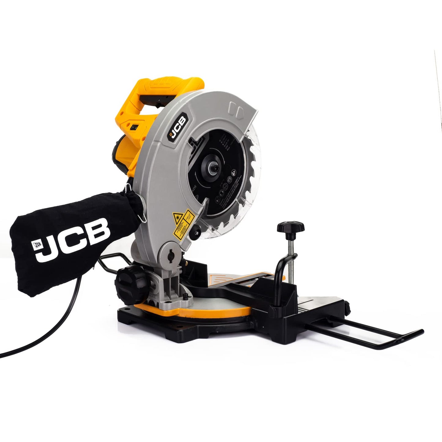 - JCB 210mm Mitre Saw with Laser Guide | 4 Cut Settings & Dust Collection Feature | 45 Degrees | 5500rpm | Soft Grip Handle -
