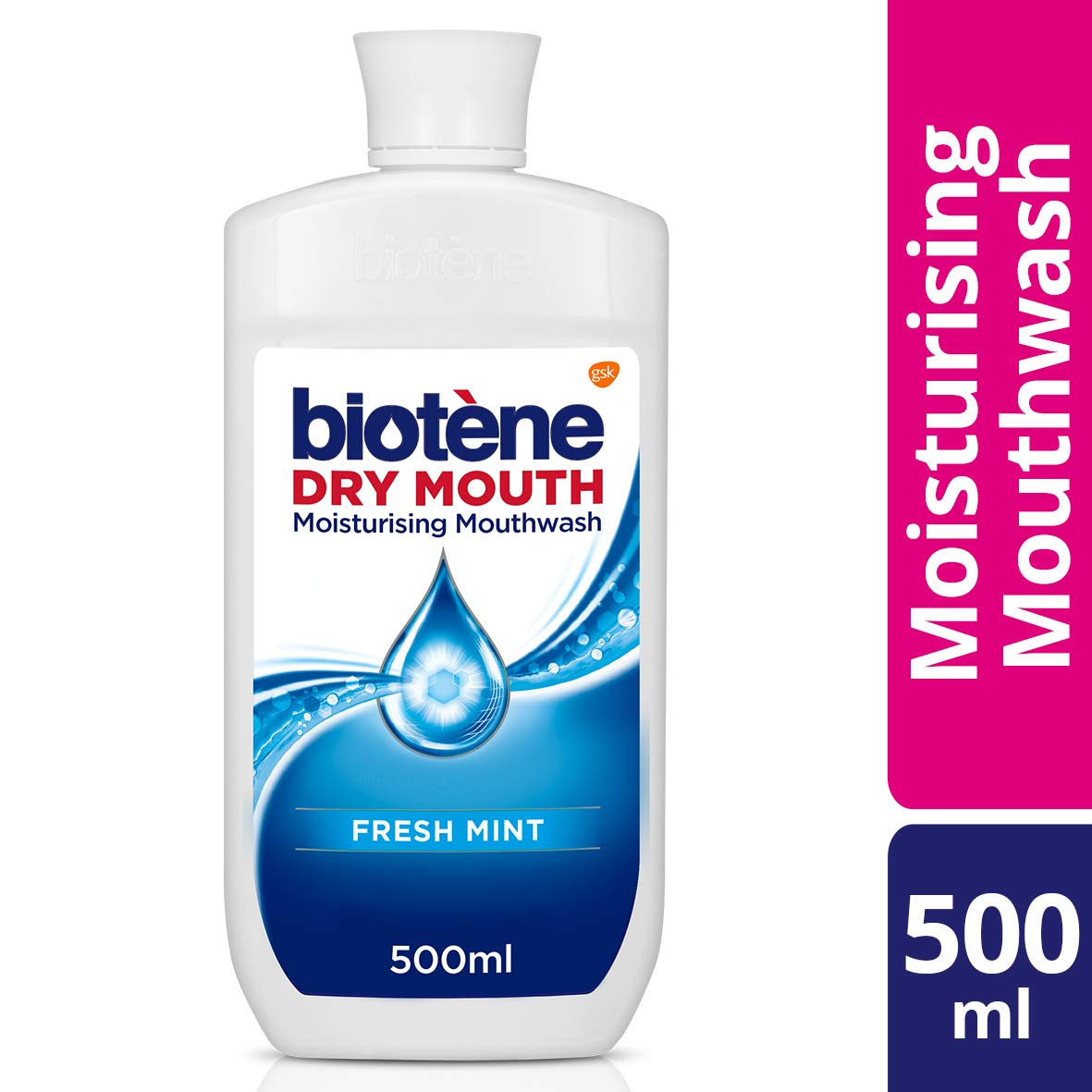 Biotene Dry Mouth Mouthwash, Moisturising & Alcohol Free Oral Wash, 500ml