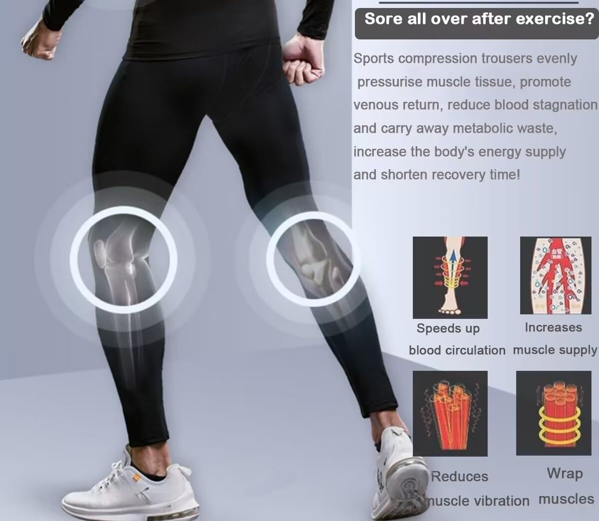 - Smatstyle Compression Trousers | Men's Sports Leggings | Running Trousers -