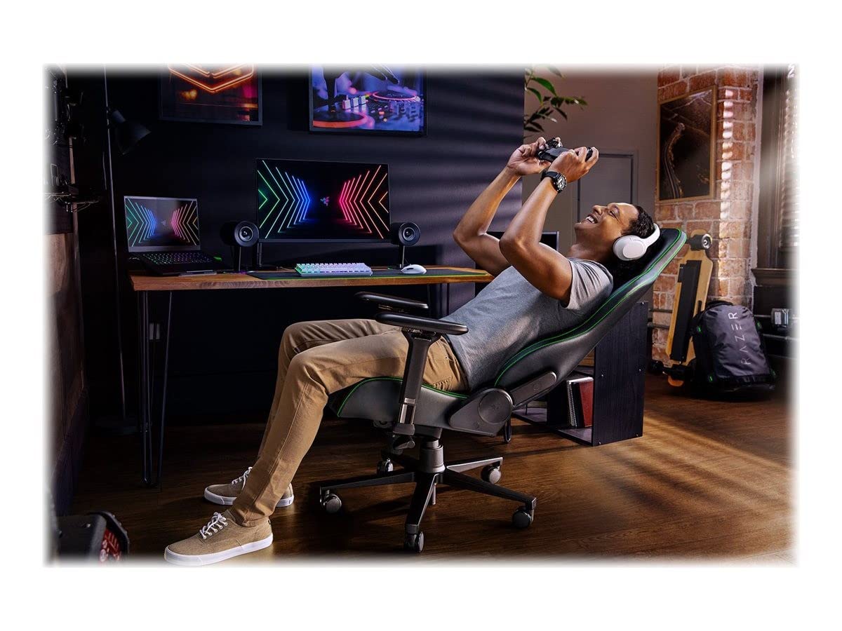 - Razer Enki | Gaming Chair With Integrated Lumbar Support | Foam Padding | Head Cushion | Height Adjustable | Green -