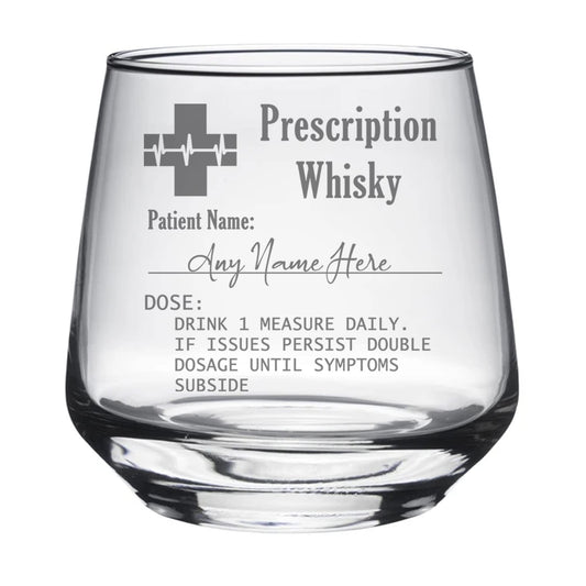 Always Looking Good Personalised Engraved Whisky Tumbler Glass Prescription Whiskey Glass with Name Novelty Funny Birthday Fathers Day Gift (345ml Tallo Tumbler, Empty Glass)