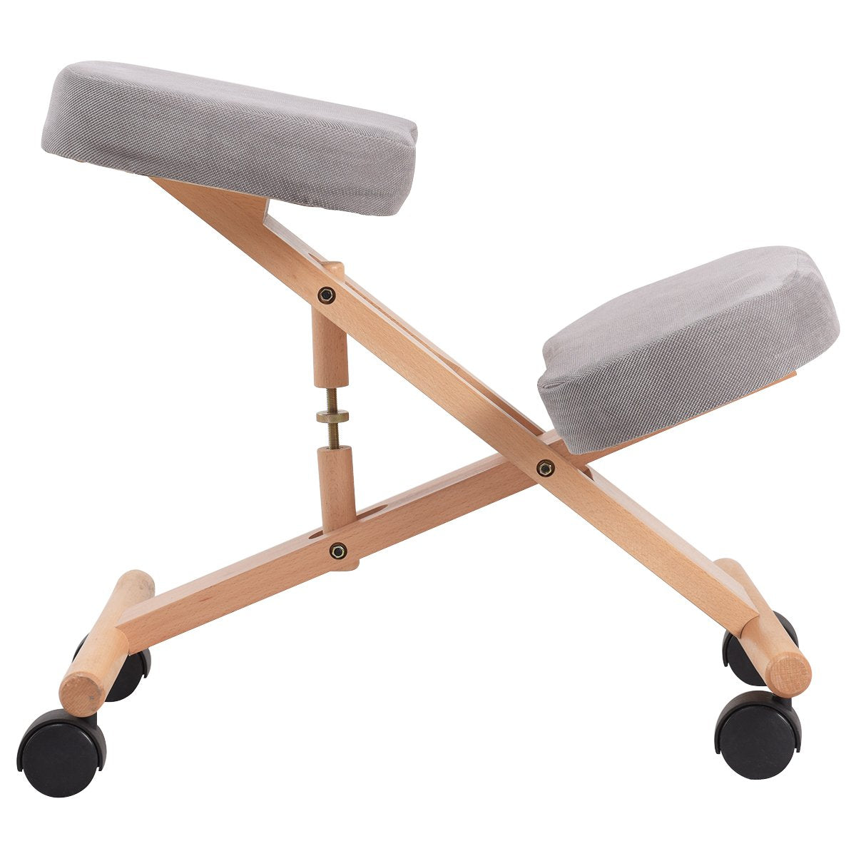 CASART Ergonomic Kneeling Chair, Adjustable Wooden Frame Kneeler Stool, Home Office Orthopaedic Posture Chairs (Grey)