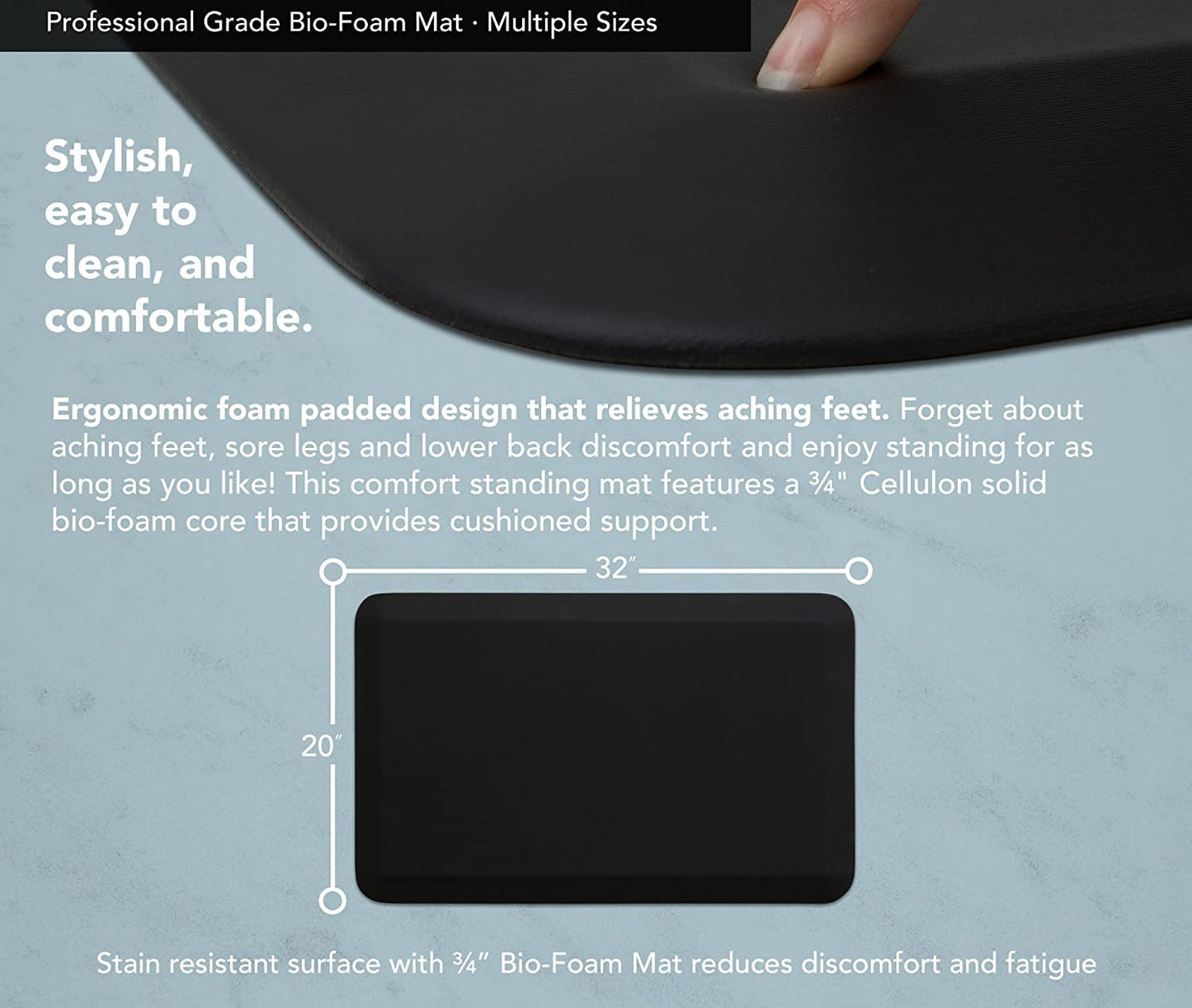 - GelPro Professional Grade Anti-Fatigue Kitchen & Office Comfort Bio-Foam Mat with Non-Slip Bottom -