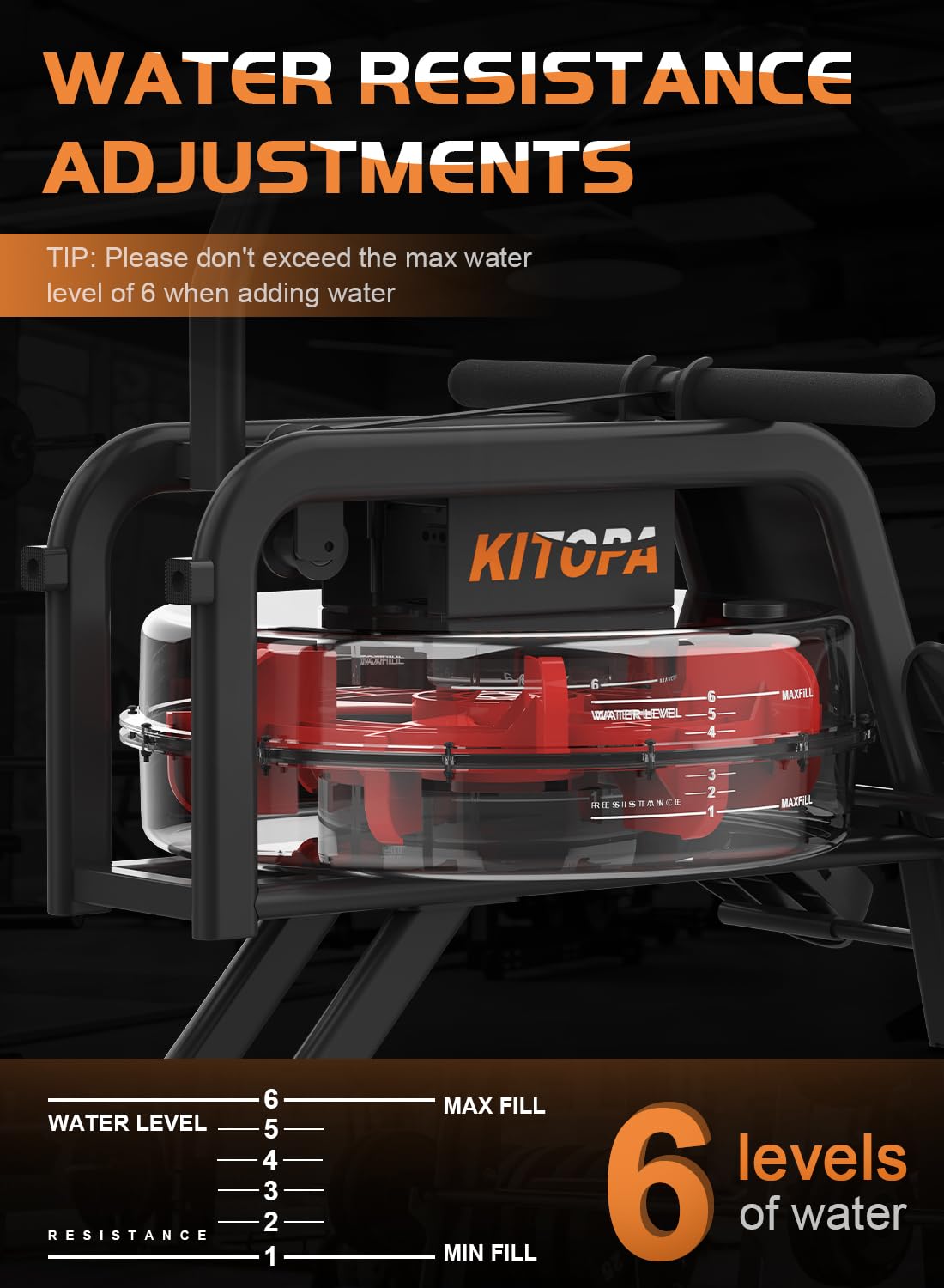 - Kitopa Rowing Machine | Rowing Machine for Home Gym | LCD Monitor and Aluminum Rail -