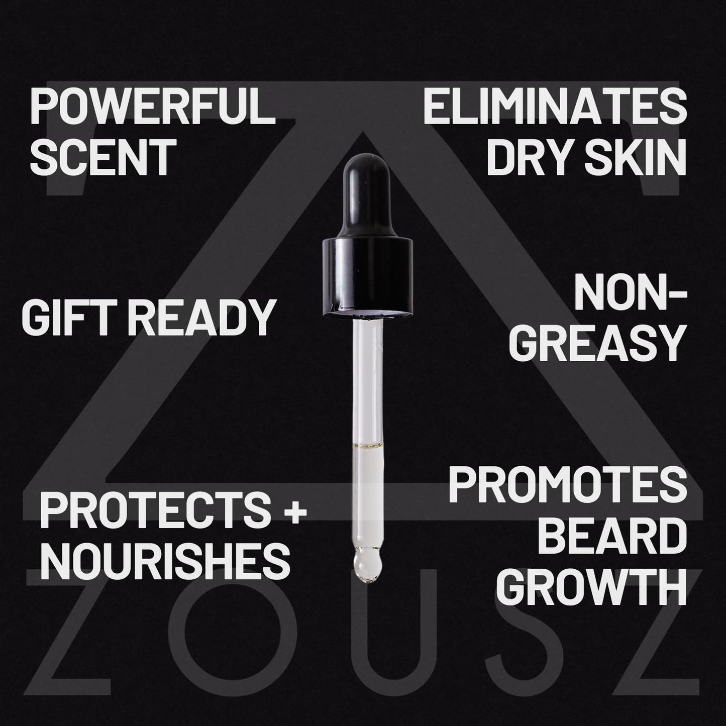 - ZOUSZ Beard Oil For Men - Black Oud & Sandalwood Scent, Beard Growth & Conditioning With Natural & Organic Essential Oils