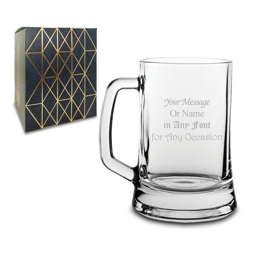 - Personalised Engraved Glass Beer Stein -