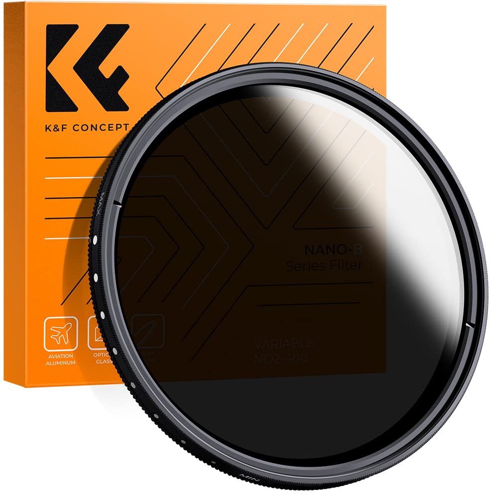 - K&F Concept 58mm Variable ND2 - ND400 Filter | Neutral Density Filter | Slim Adjustable Fader -