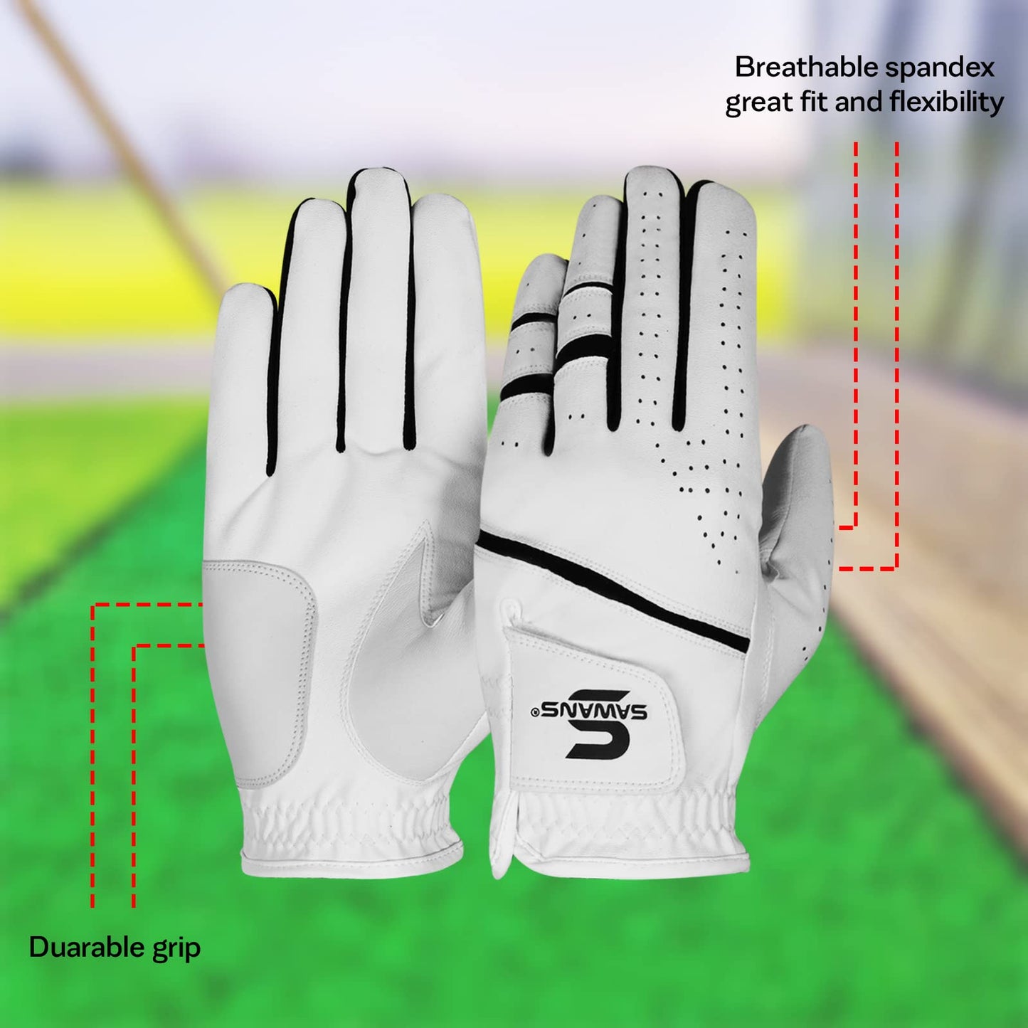 - SAWANS Golf Glove | Men's Durable Premium Leather Left Hand Right -