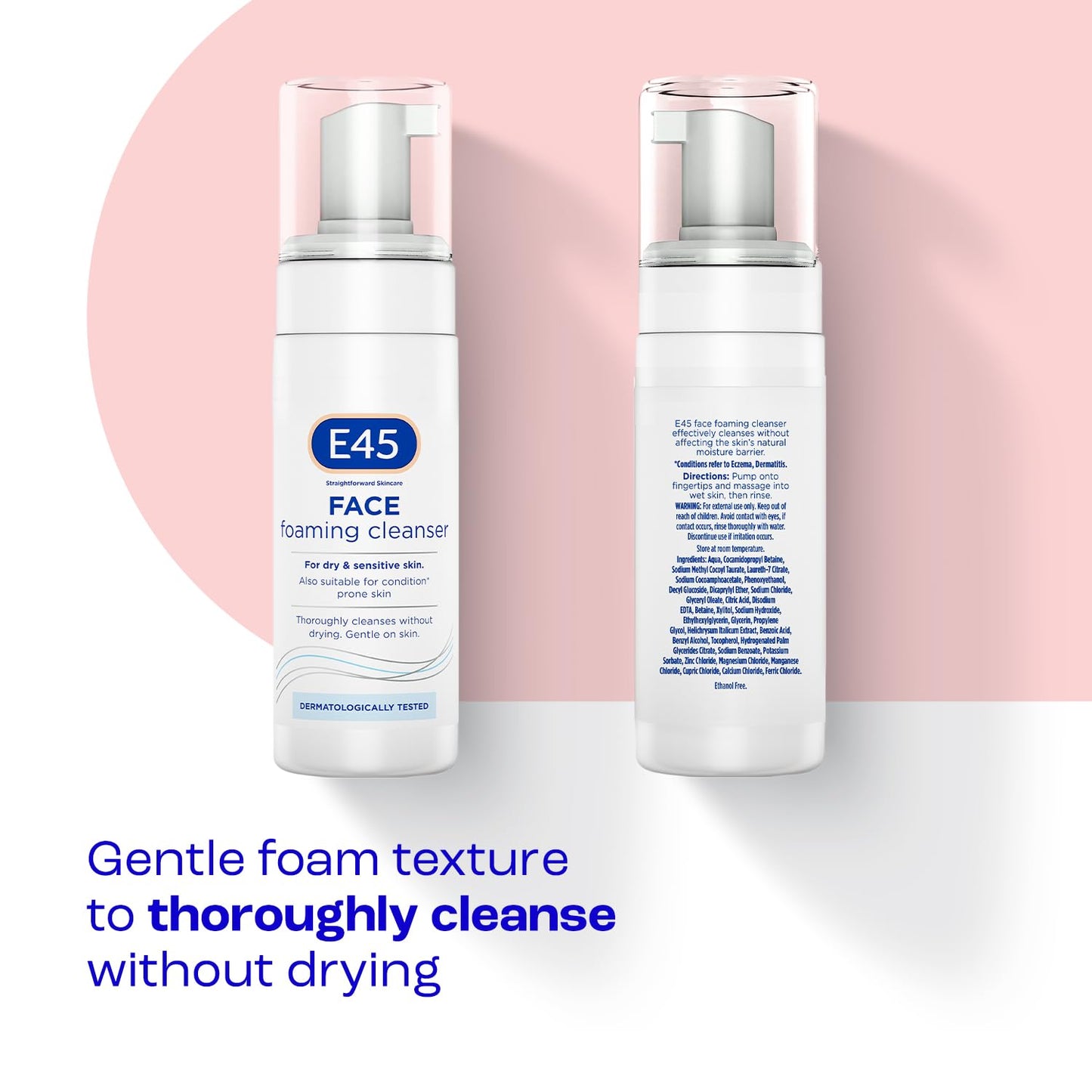 - E45 Face Wash Foaming Cleanser | Daily Face Cleanser For Dry and Sensitive Skin –