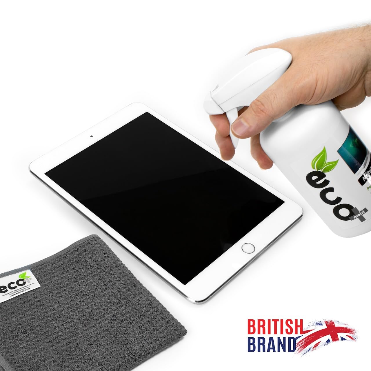 - Ecomoist Screen Cleaner | 500ml With 2 x Microfibre Towels | 40x40cm And 20x20cm -