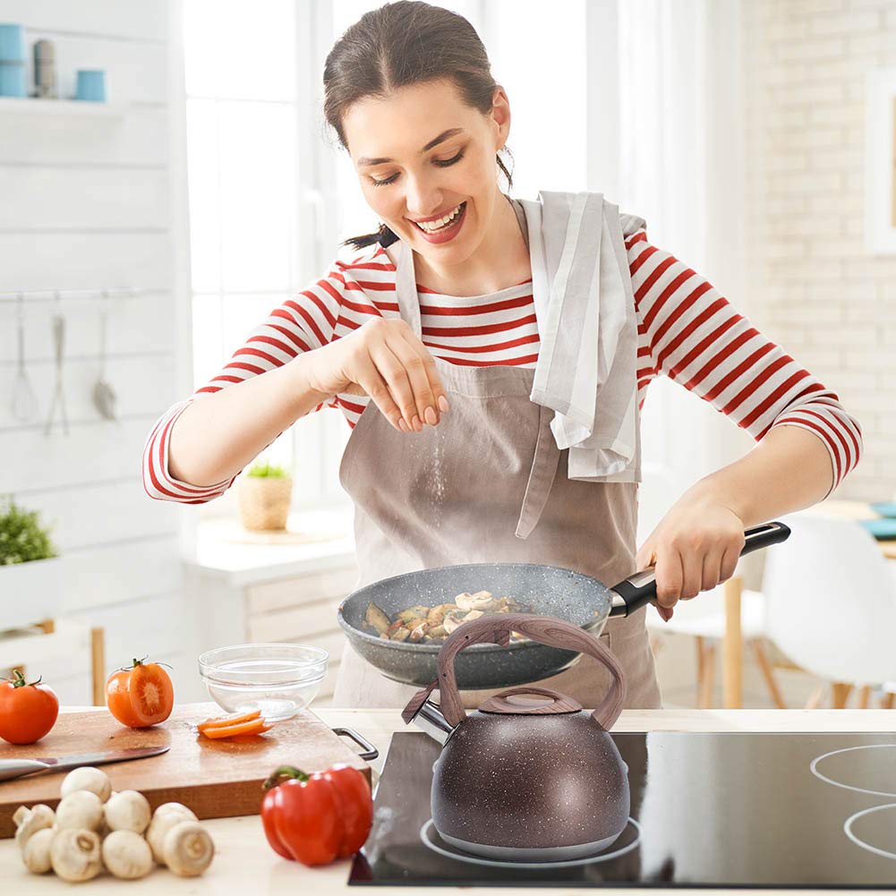 - Fuyamp Marble Stainless Steel Stove Top Whistling Kettle | 3L | Kitchen Teapot -