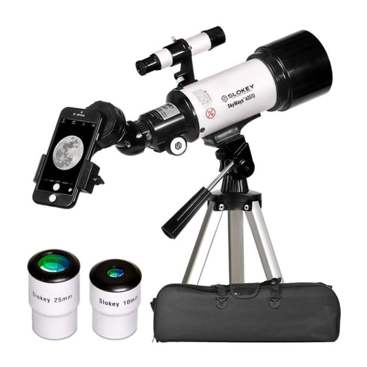 - Slokey Astronomy Telescope 40070-16x-120x Travel Scope | 2 Eyepieces | 3x Barlow Lens -
