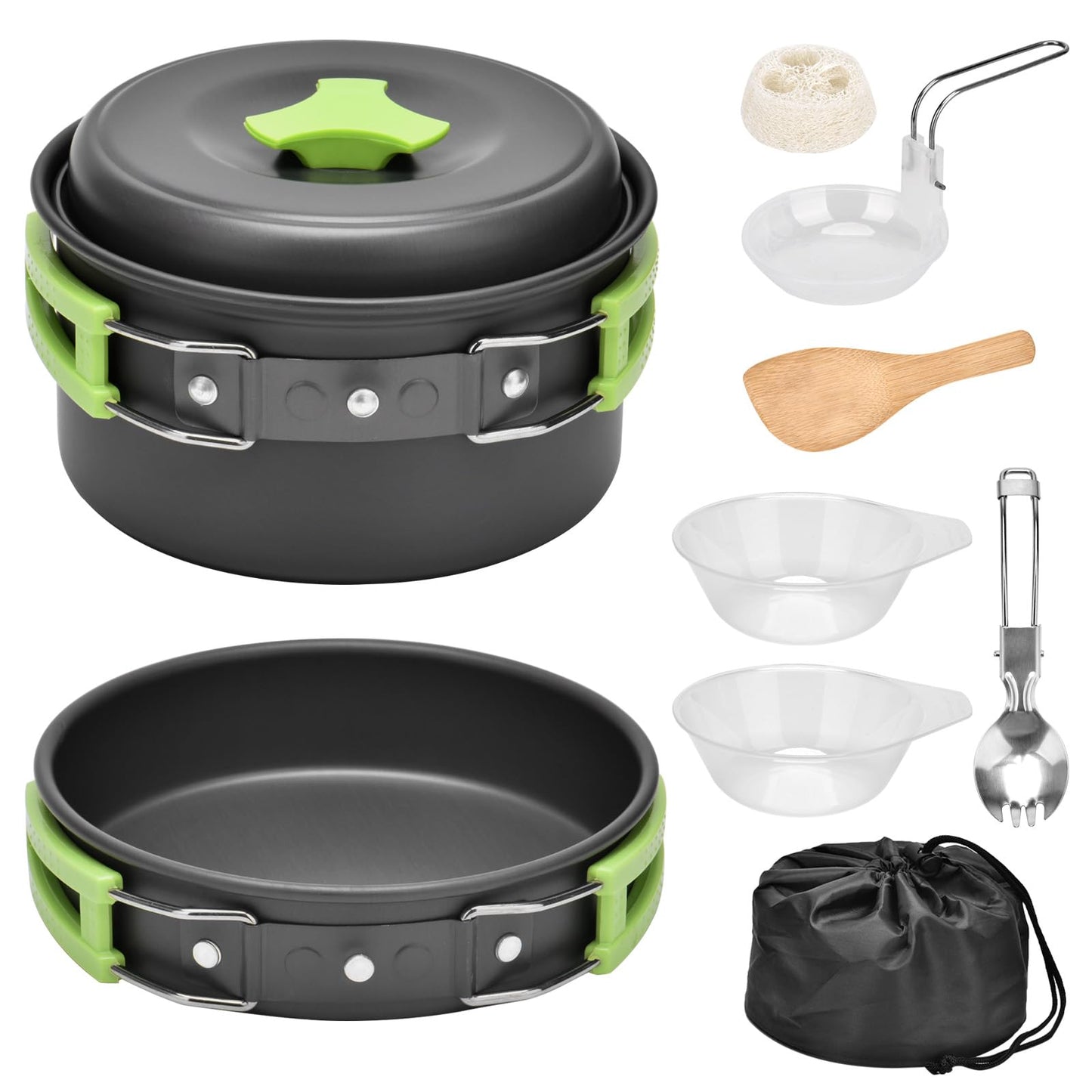 - Queta 10-Piece Cookware Kit | Picnic Pots Cookware Camping Set -