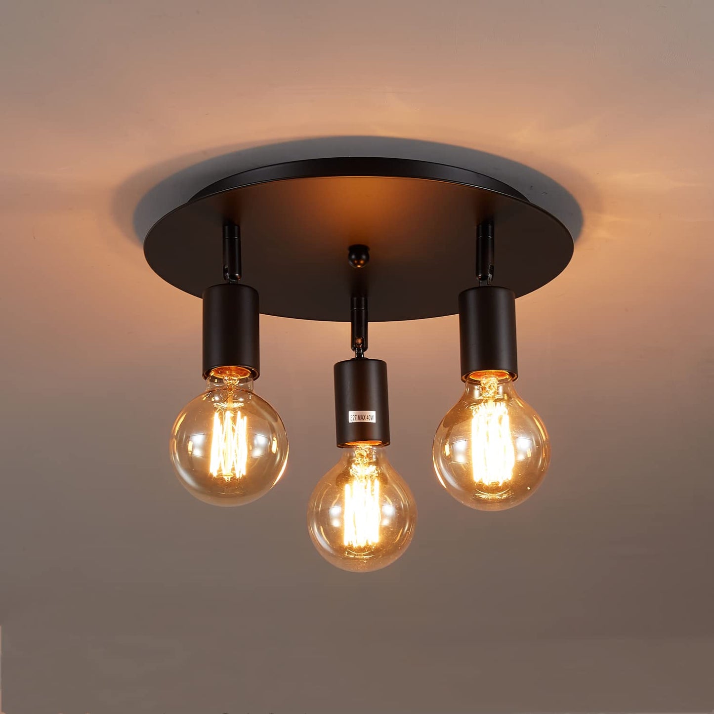 - Lightsjoy Vintage Ceiling Light 3 Way Rotatable -