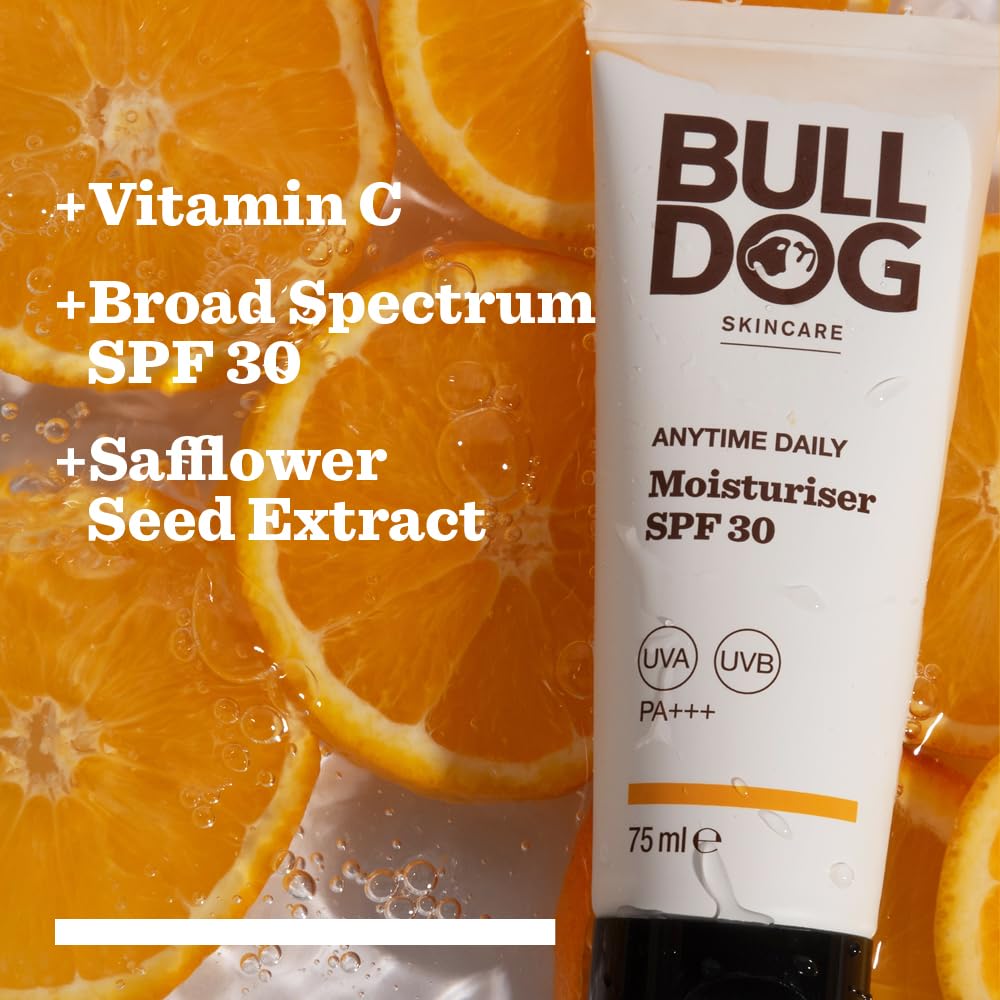 BULLDOG SKINCARE - Anytime Daily Moisturiser SPF 30 for Men | Protect & Hydrate Skin | 75 ml