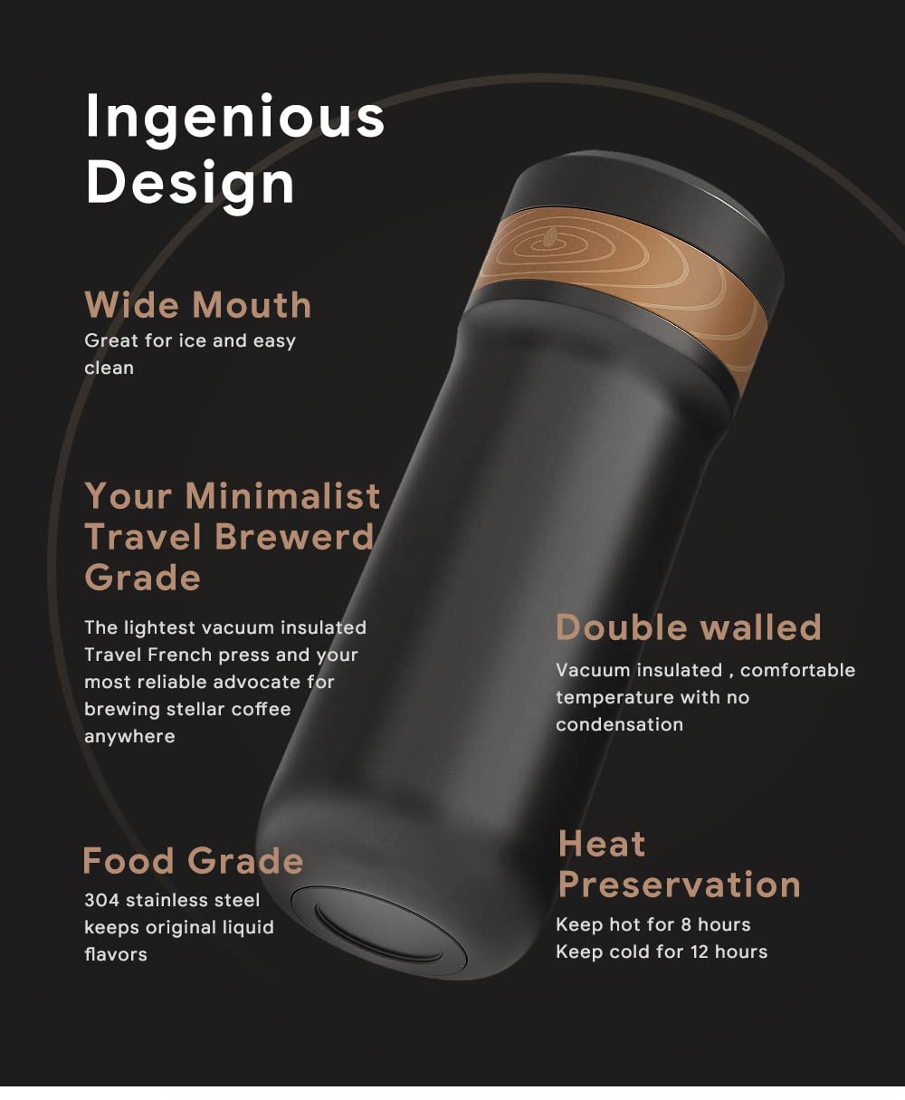 - RECAFIMIL Portable French Press Coffee Maker | Travel French Coffee Maker -