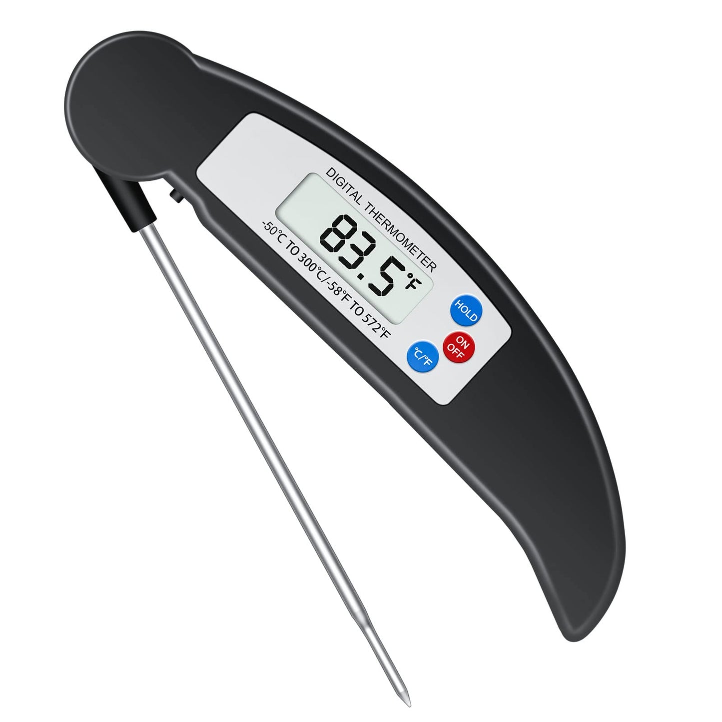 - flintronic Food Thermometer | Digital Instant Read Meat High Accuracy Foldable Long Probe Food Cooking Thermometer with °F/°C, Auto On/Off Cooking Thermometer -