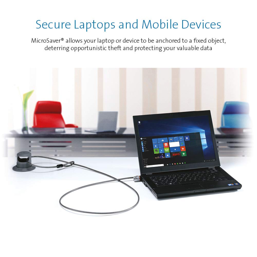 - Kensington Laptop Lock | MicroSaver Keyed Laptop Lock | High-Carbon, Cut-Resistant Cable -