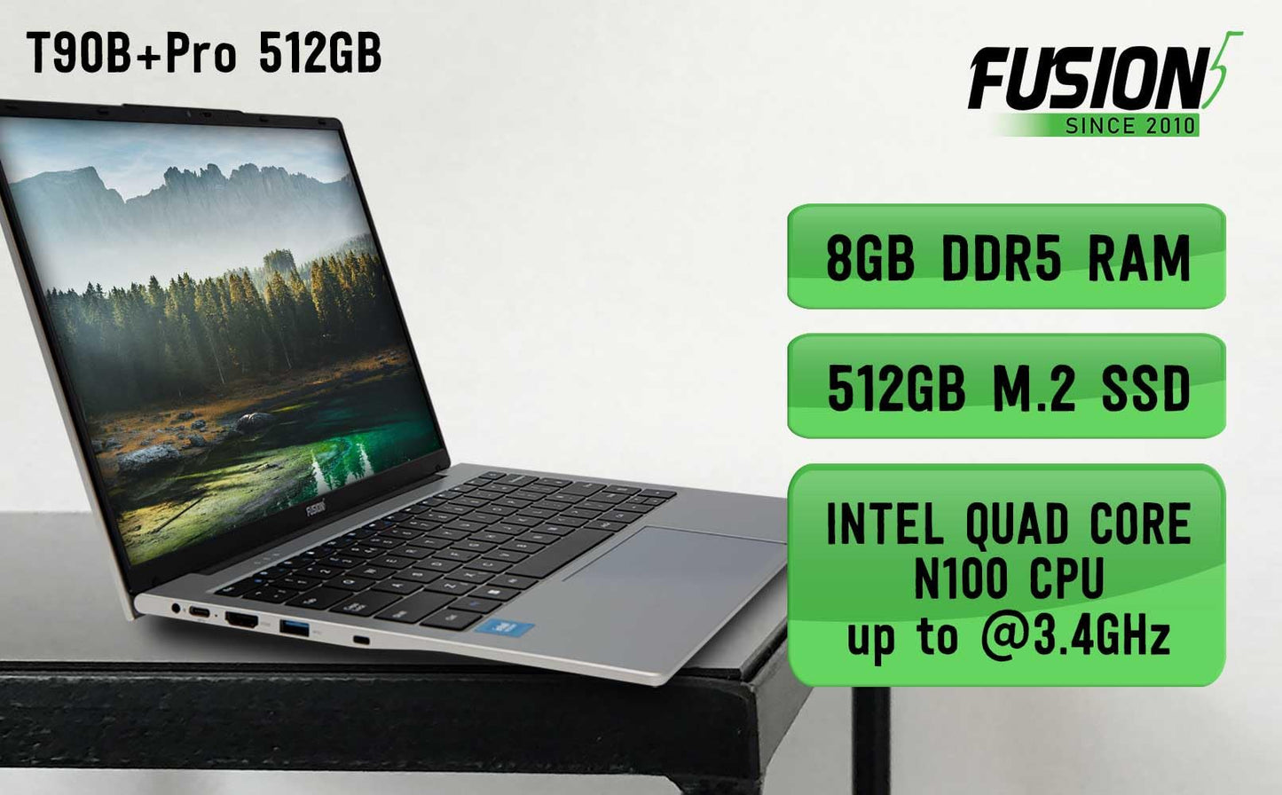 - Fusion5 13th Gen 14.1" Full HD Windows 11 Laptop | 512GB M.2 SSD Storage -