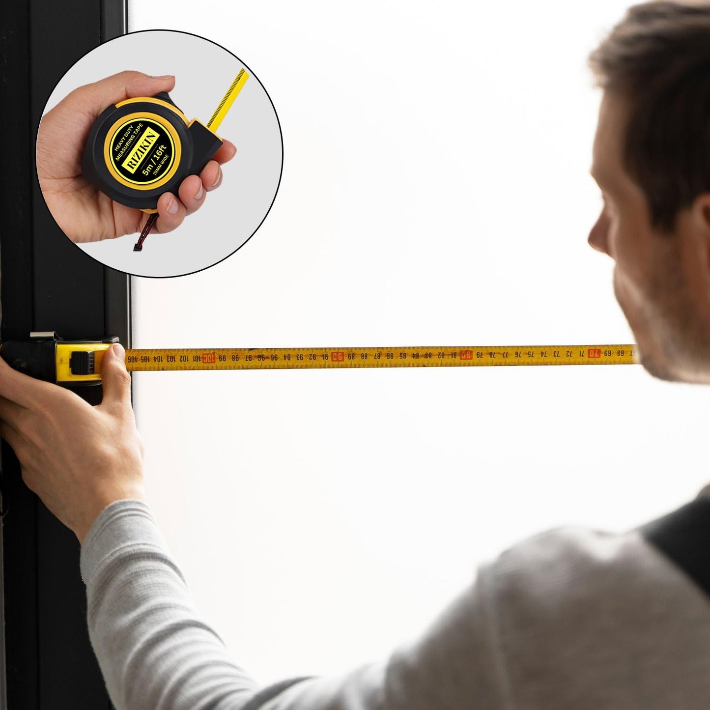 - Rizikin Heavy Duty Tape Measure 5m 16ft | Stainless Steel Measuring Tape | 5 Metre -