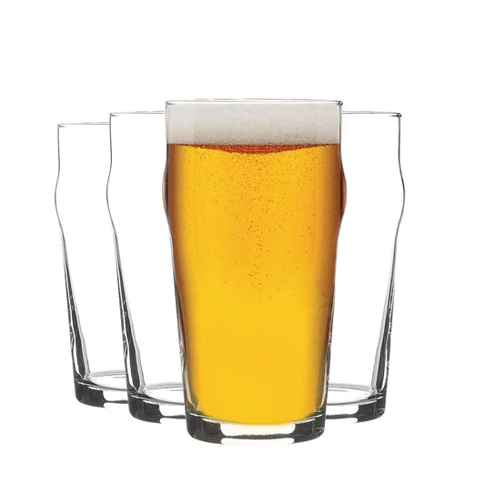 - Rink Drink 4 Piece Classic Beer Glasses Set | Nonic No Nick Pub Bar Lager Pint Glass -